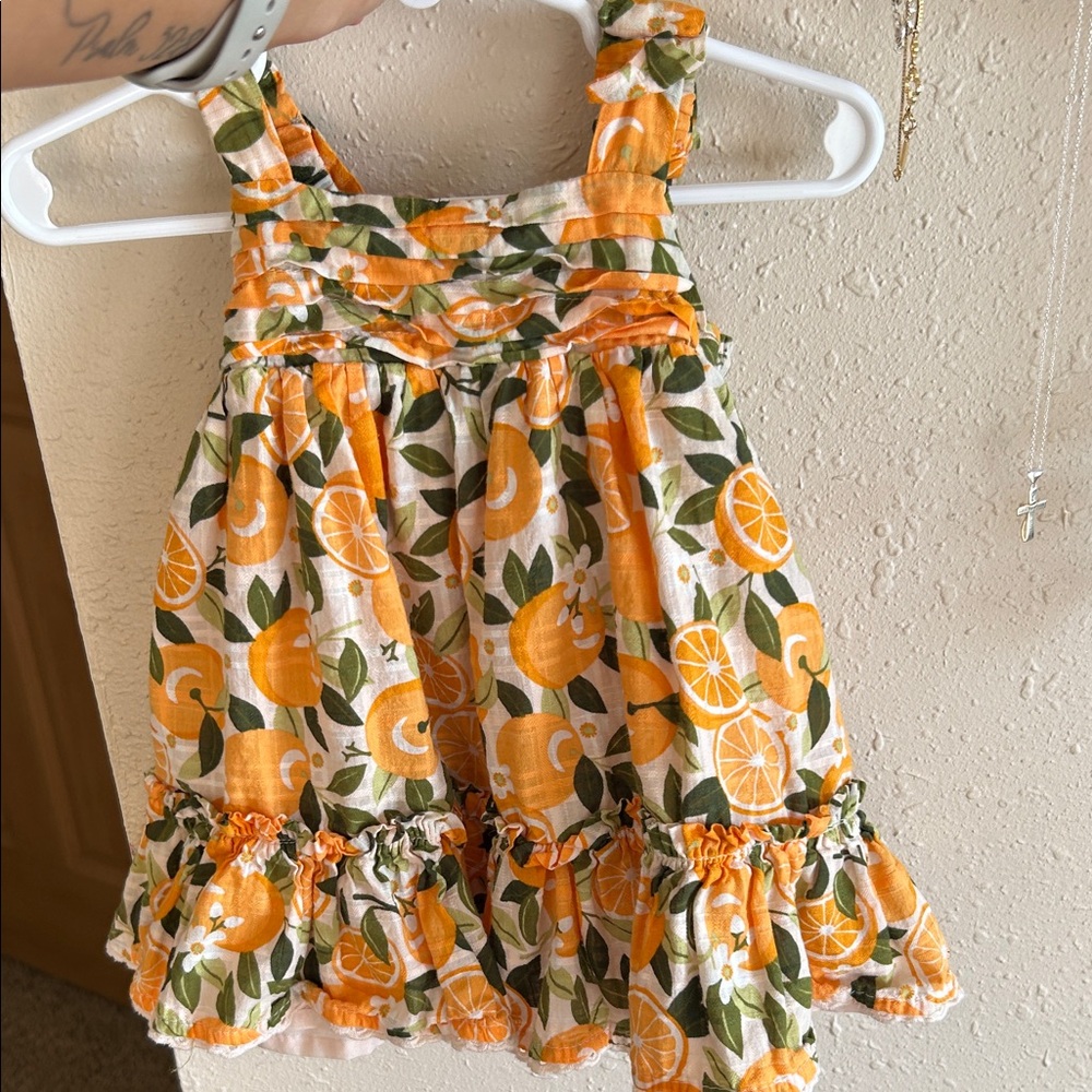 Sincerely Jules Orange Citrus Kids Dress
